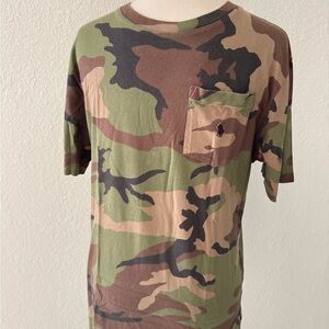 Polo Ralph Lauren Shirt Camouflage Short Sleeve Pocket  Cotton‎ Youth Size 14-16